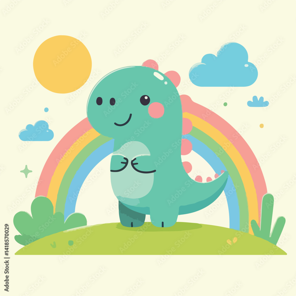 Naklejka premium vector image of cute dinosaur