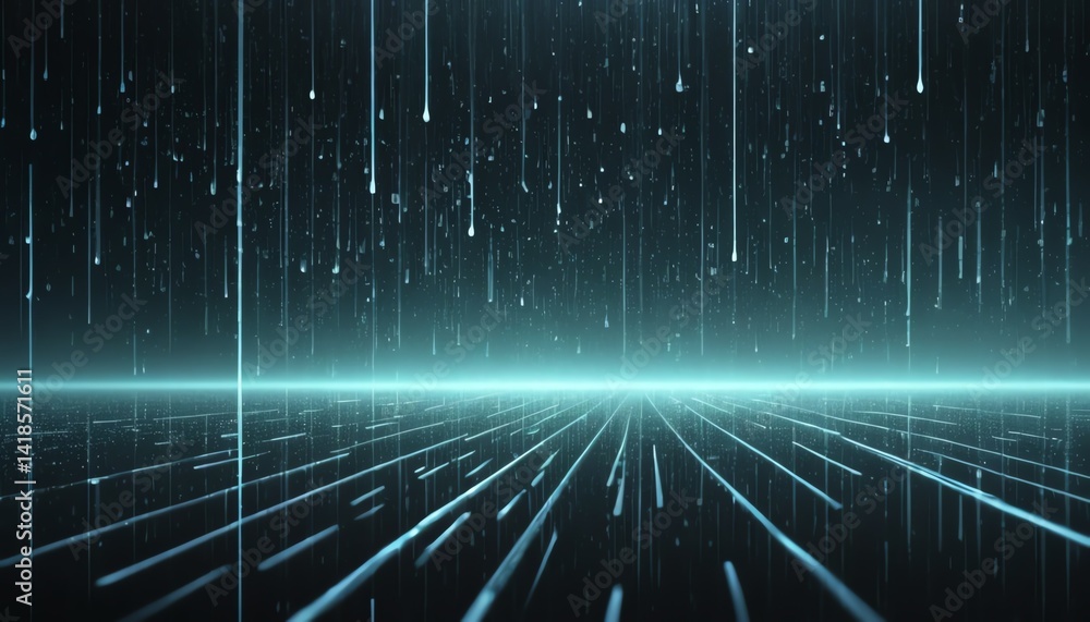 Abstract Digital Rain Falling on Futuristic Lines A Stunning Digital Art Background Abstract Digital Rain Falling on Futuristic Lines A Stunning Digital Art Background