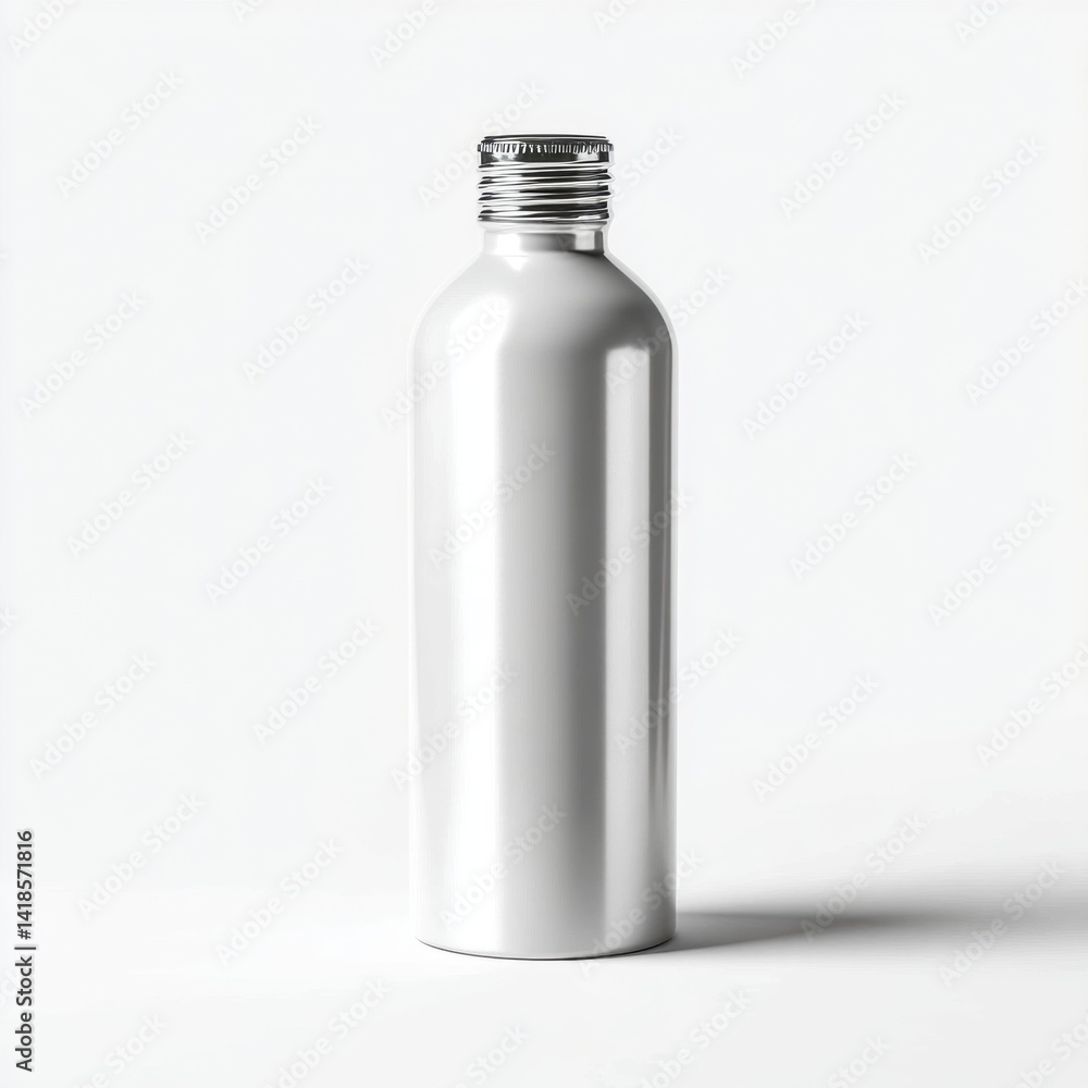 Minimalist White Bottle Mockup on Clean Background Minimalist White Bottle Mockup on Clean Background