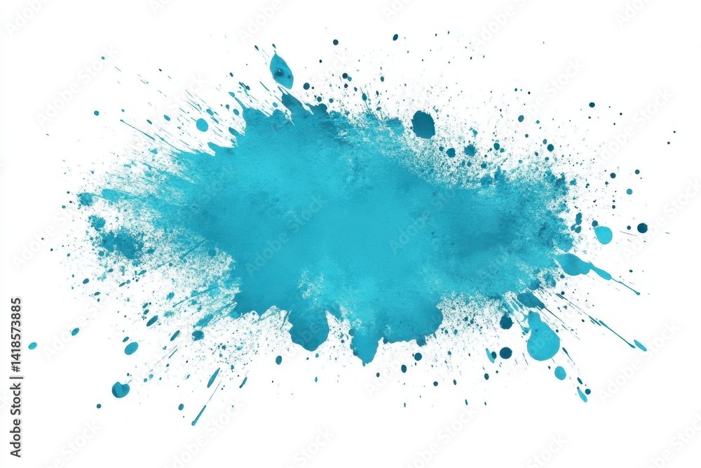 Vibrant Blue Paint Splash with Dynamic Texture on White Background Vibrant Blue Paint Splash with Dynamic Texture on White Background
