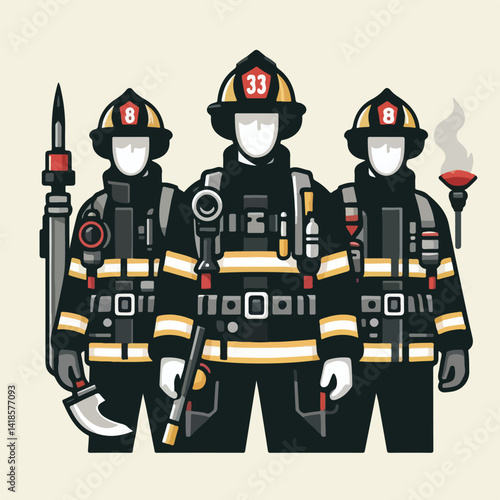 cool firefighter image vector