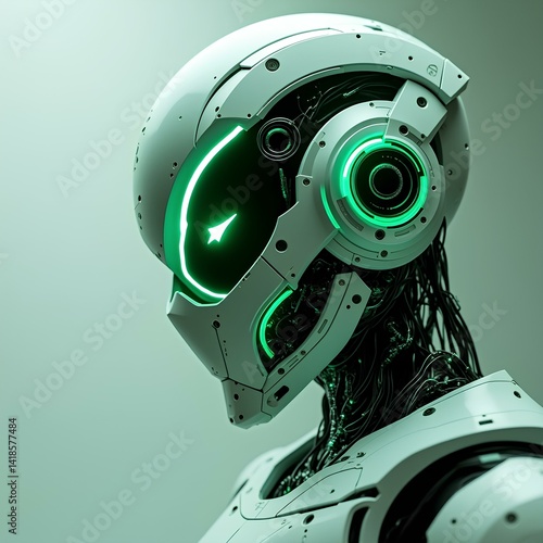 AI robot with the green eyes