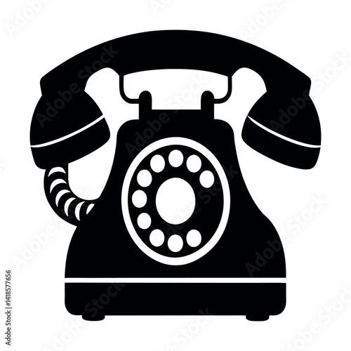 old phone isolated on white background