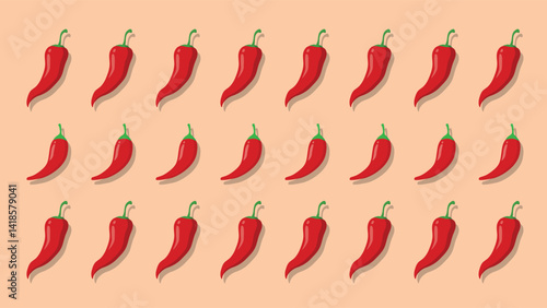 Cute spicy chili pattern background vector design