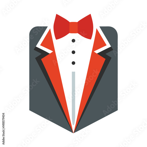 Bowtie and blazer vector graphic on white, great for Father's Day poster templates and stylish layouts.
