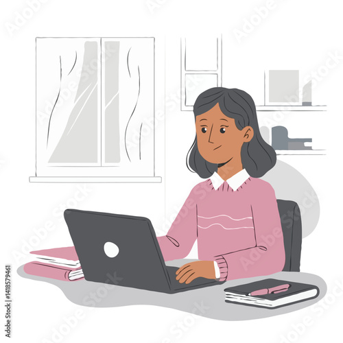 businesswoman working on laptop