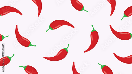 Cute spicy chili pattern background vector design