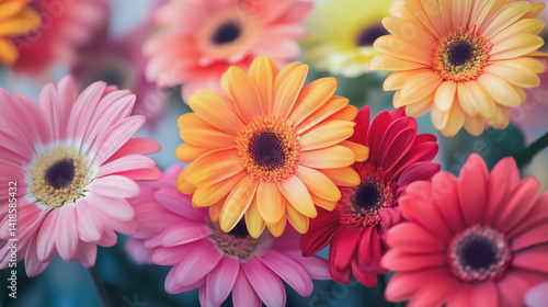 Wallpaper Mural Elegant wedding invitation card background . Minimal hand painted watercolor Gerbera flowers texture template background. Design for wedding, vip cover, poster, rsvp moderncard.Valentine's Day Torontodigital.ca