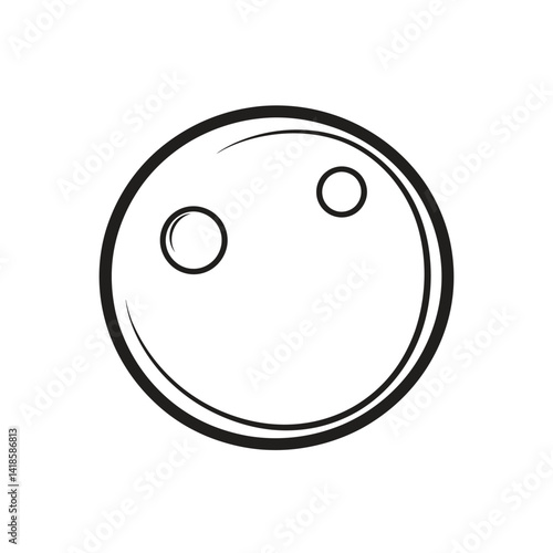 Bowling Ball Outline with Finger Holes on Transparent Background