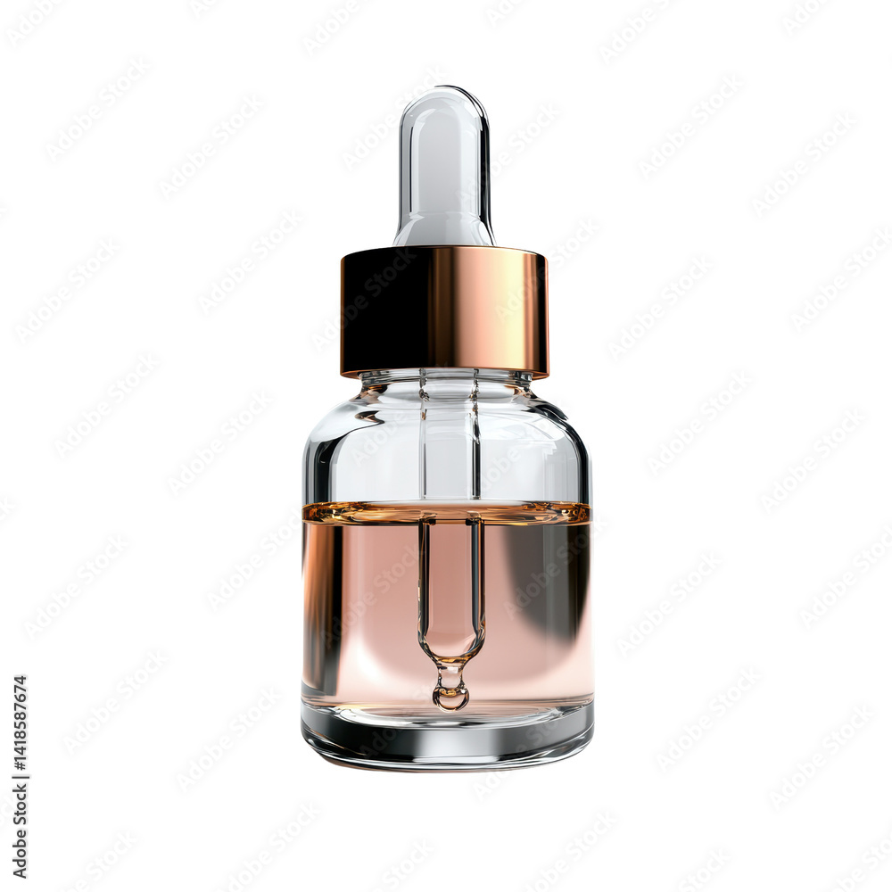 Bottle of perfume featuring a sleek design with a gold cap on a neutral background isolated on a white background, Bottle of perfume featuring a sleek design with a gold cap on a neutral background isolated on a white background,