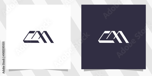 letter cm mc logo design vector