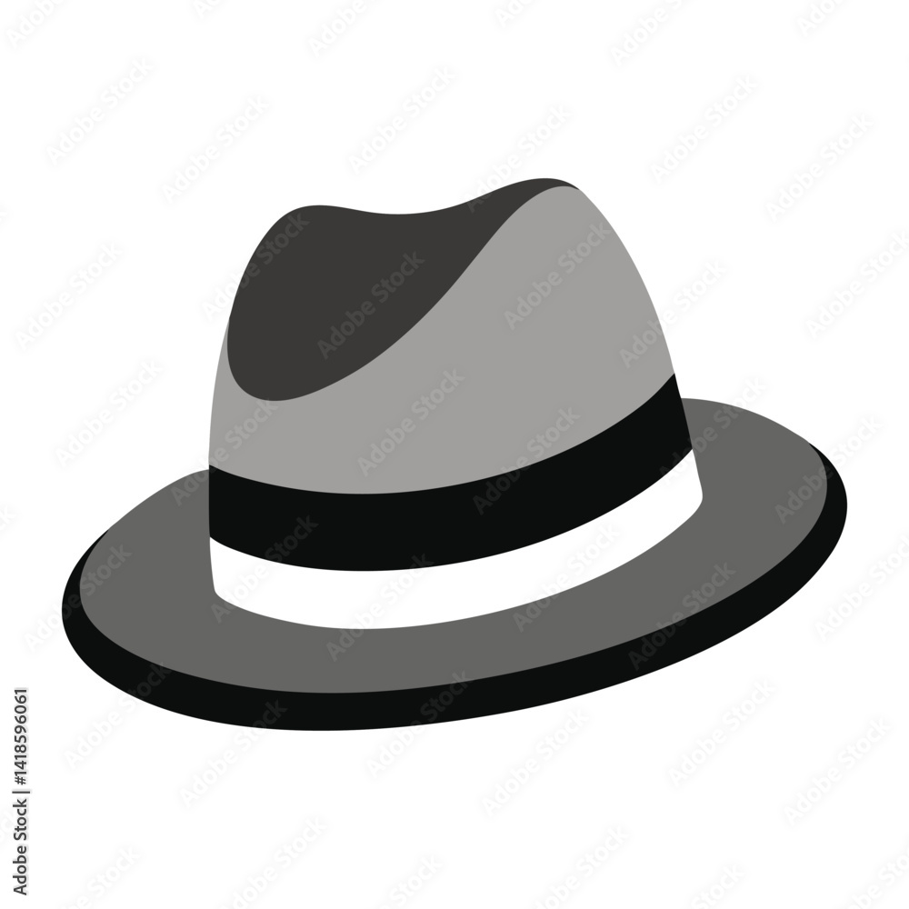 Father’s Day vector of a classic monochrome fedora, perfect for creating minimalist greeting cards and design kits. Father’s Day vector of a classic monochrome fedora, perfect for creating minimalist greeting cards and design kits.