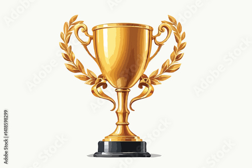 Golden trophy cup award