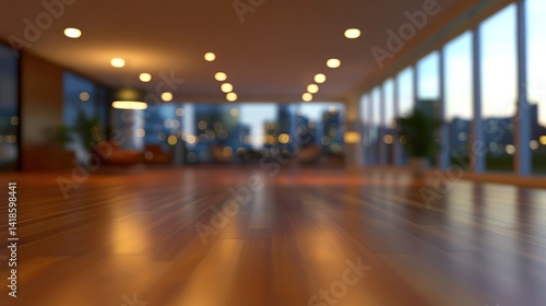 Wallpaper Mural Modern office, hardwood floor, city view, evening, meeting Torontodigital.ca