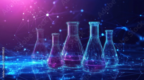 Abstract representation of chemical experiments and scientific research concept