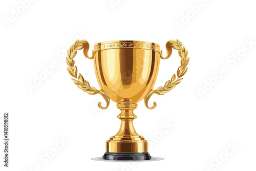 Golden trophy cup award