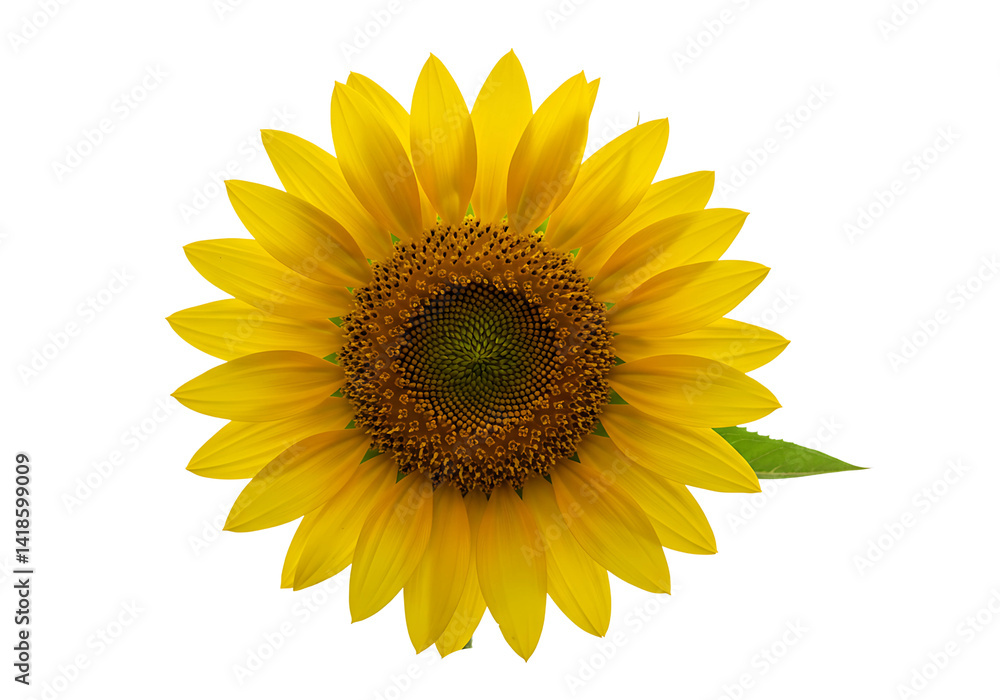 Fototapeta premium Bright Yellow Sunflower on Transparent Background