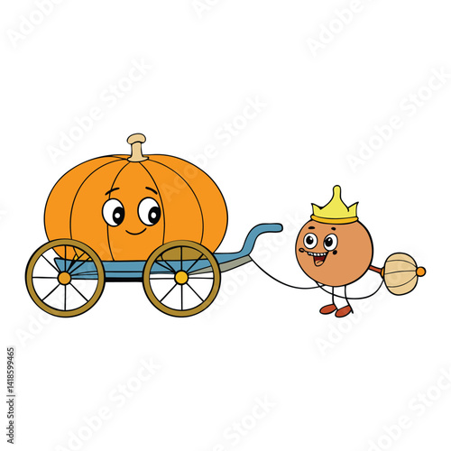 A magical pumpkin transforms into a sparkling carriage to take Cinderella to the royal ball, thanks to her fairy godmother’s enchanting spell—midnight is the deadline!