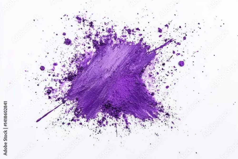 Fototapeta premium Vibrant Purple Powder Splash on White Background for Creative Projects