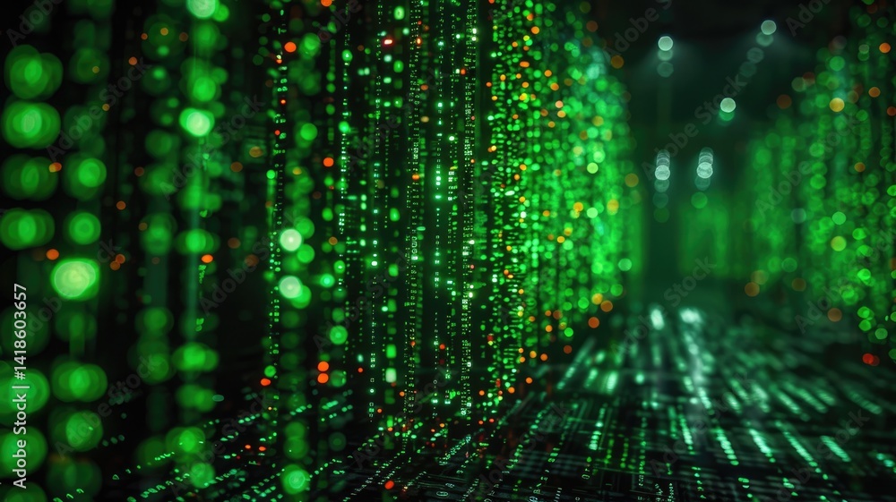 Digital abstract green cubes and lines. Digital art 3D rendering for design art with coding engineering prompt or programing code with black background. Technology innovation design. Network. AIG53. Digital abstract green cubes and lines. Digital art 3D rendering for design art with coding engineering prompt or programing code with black background. Technology innovation design. Network. AIG53.