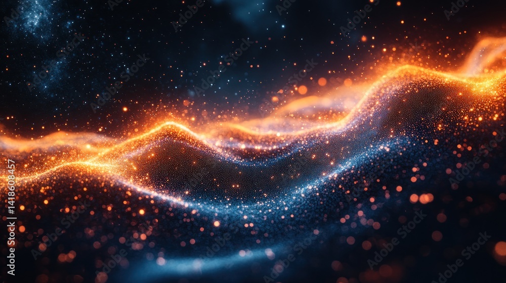 Obraz premium Cosmic Dust Waves: A Celestial Abstract