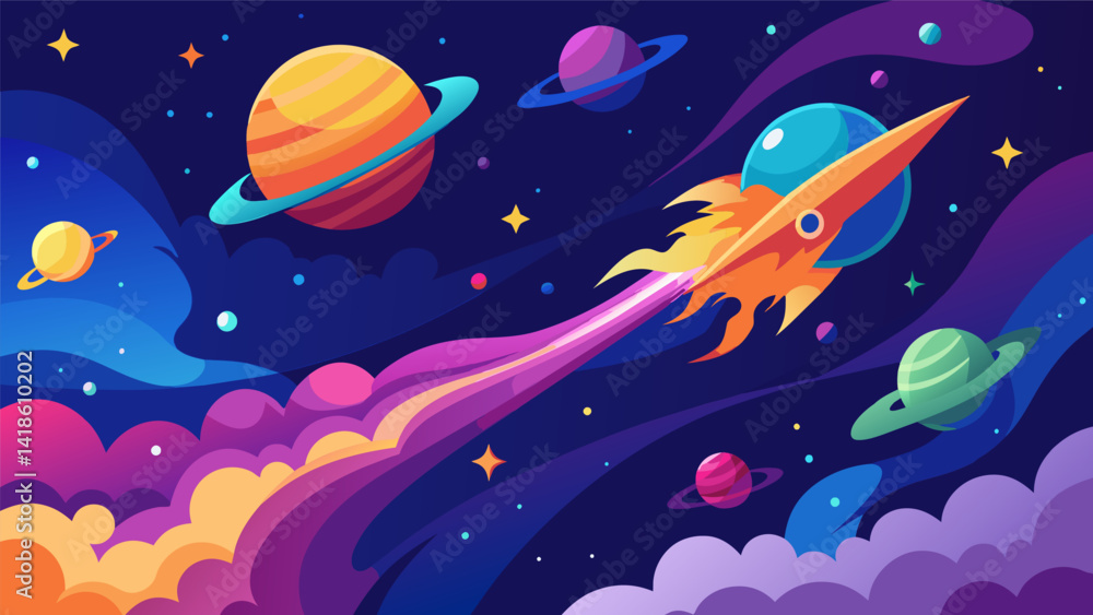 As I flipped through my dream journal I relived the surreal experience of soaring through the galaxy with vibrant nebulas and ling stars captured in. Vector illustration
