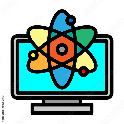 5G Quantum Computing Vector Filled Icon Design