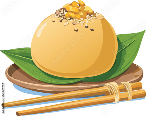 vector illustration of a mochi asian food