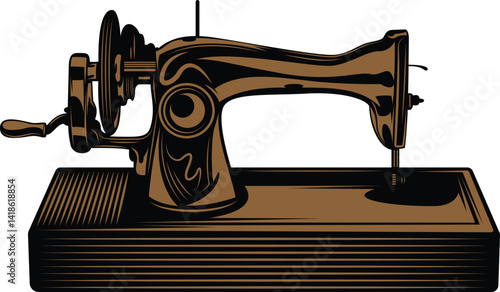 vintage sewing machine isolated