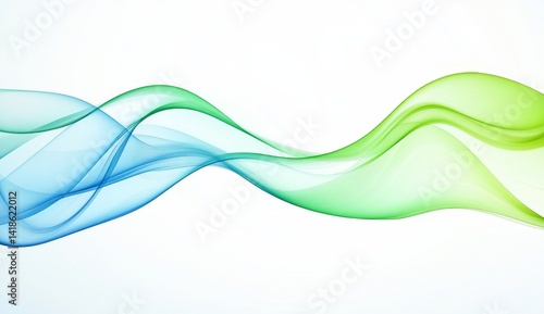 Abstract blue and green flowing wave.
