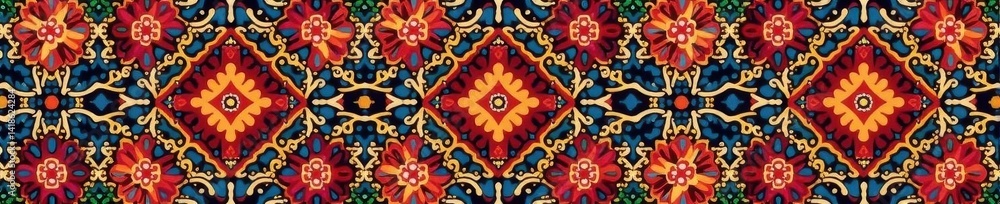 Fototapeta premium Geometric Asian inspired repeating design Perfect for web or print use , website, repeat, design