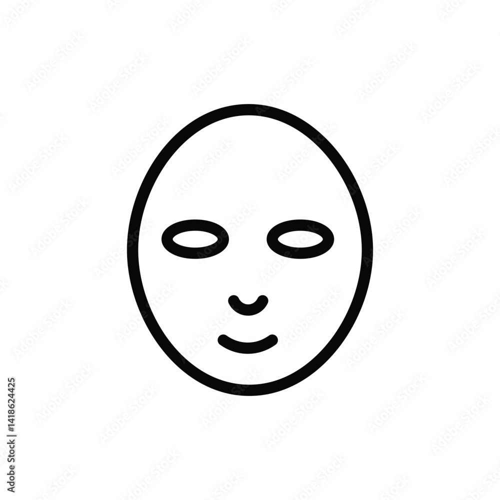 Simple Line Art Illustration of a Calm Face, Minimalist Facial Expression, Vector Graphic Simple Line Art Illustration of a Calm Face, Minimalist Facial Expression, Vector Graphic