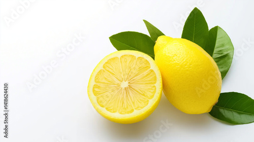 Wallpaper Mural Lemon fruit with slice isolated on white background. Ai Generated Images Torontodigital.ca