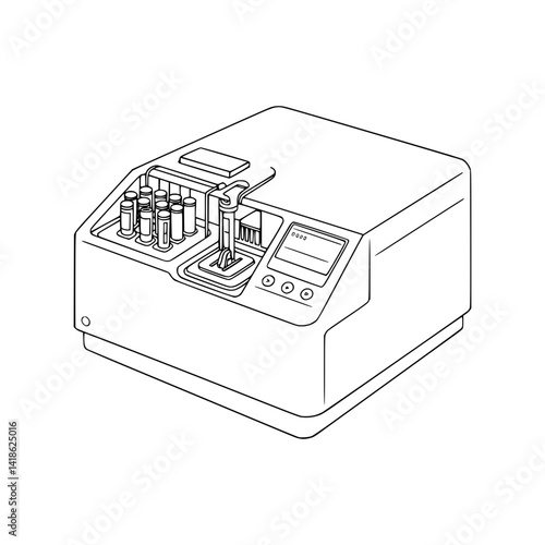 Line Art of Clean  Chemistry Analyzer - Blood Test Equipment