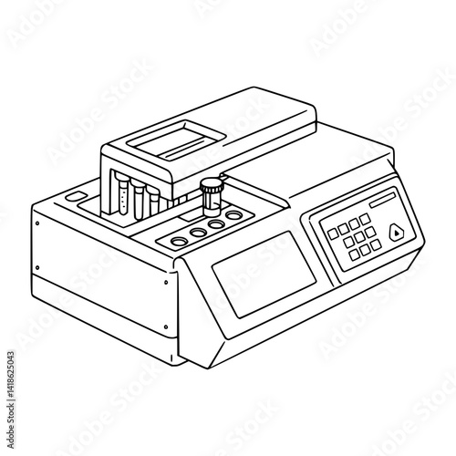 Line Art of Coagulation Analyzer - Clotting Time Test Machine