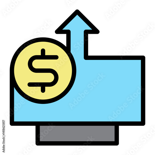 Ads Revenue Vector Filled Icon Design