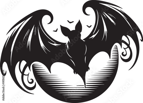 BAT BLACK VECTOR