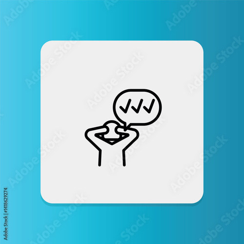 A person with a speech bubble containing repetitive symbols, representing obsessive thoughts and compulsive behaviors in Obsessive Compulsive Disorder (OCD).
