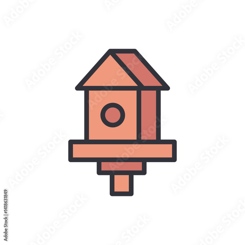 Bird Feeders colored icons, minimalist vector illustration ,simple transparent graphic element .Isolated on white background