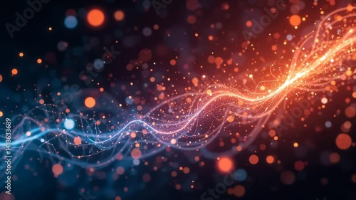 Wallpaper Mural Flowing Light Streaks and Bokeh Abstract Background Torontodigital.ca