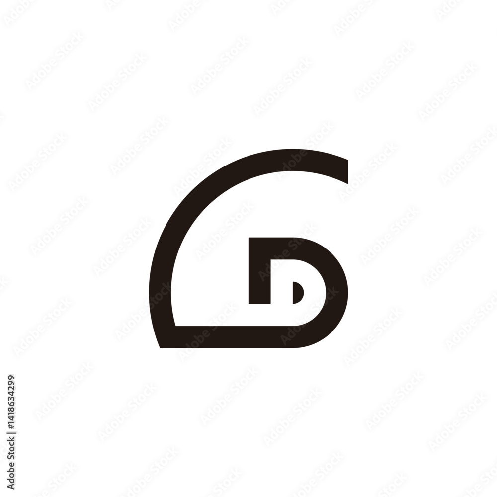 Letter GD line curve geometric symbol simple logo vector Letter GD line curve geometric symbol simple logo vector