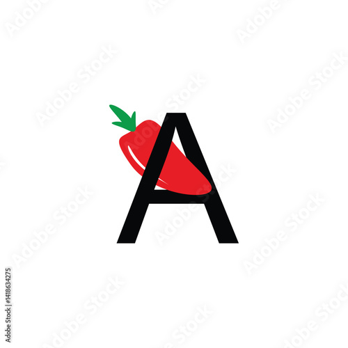 Letter A chili geometric symbol simple logo vector