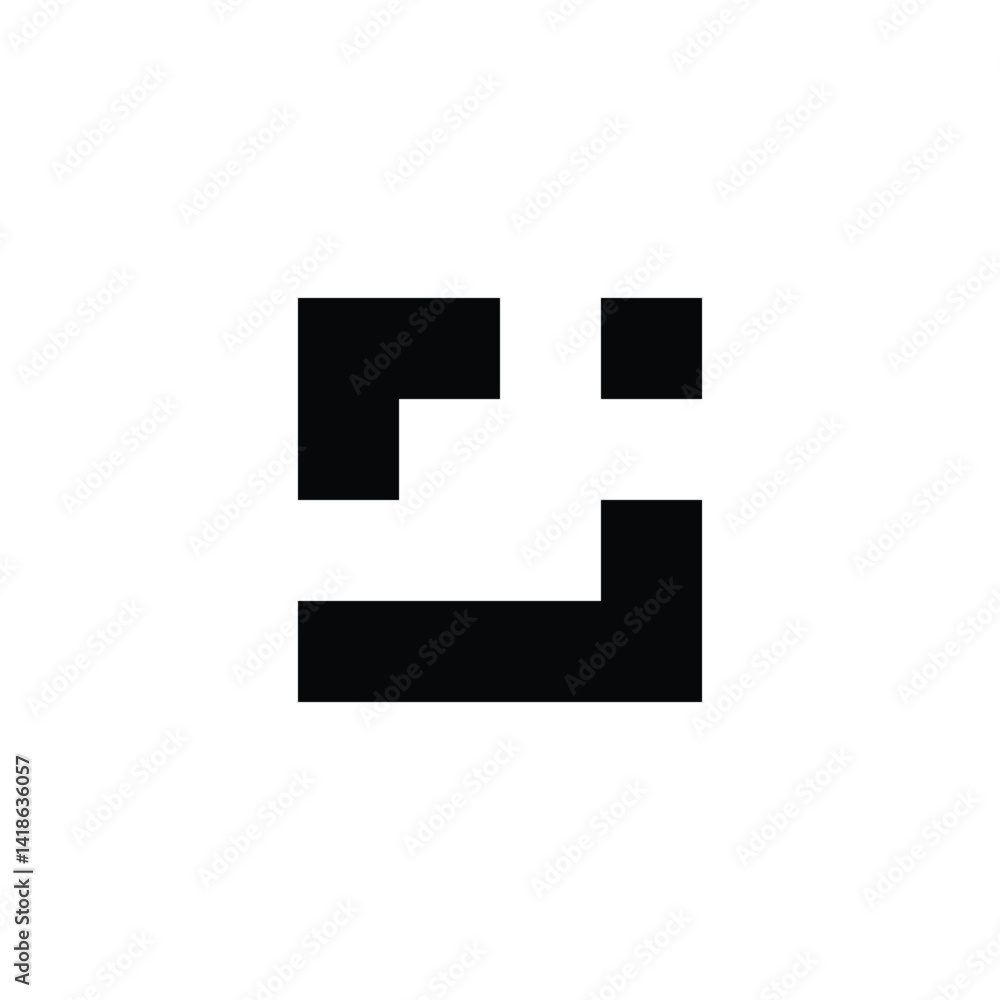 Obraz premium Letter r and j square geometric symbol simple logo vector