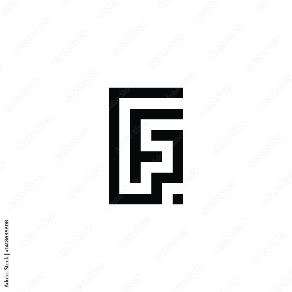 Letter F and G square dot geometric symbol simple logo vector Letter F and G square dot geometric symbol simple logo vector
