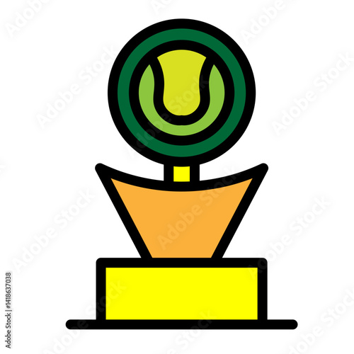 Grand Slam Trophy Vector Filled Icon Design