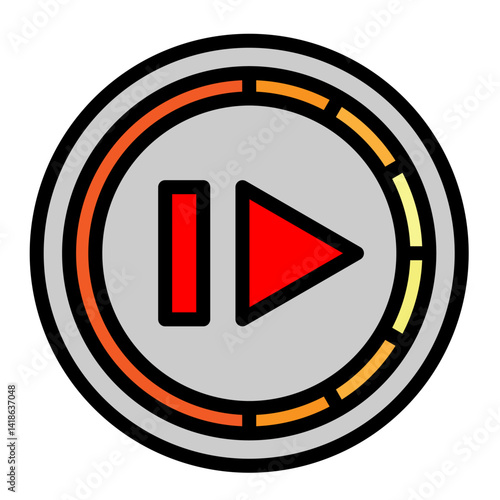 Slow Motion Replay Symbol Vector Filled Icon Design