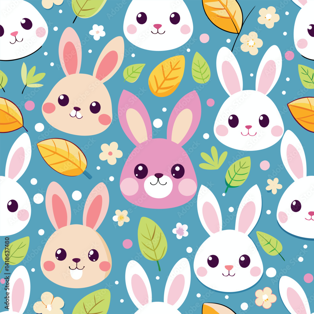 cute bunny seamless pattern vector cute bunny seamless pattern vector