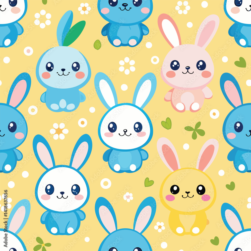 cute bunny seamless pattern vector cute bunny seamless pattern vector