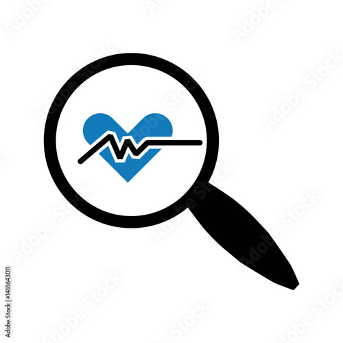 heart search icon sign vector