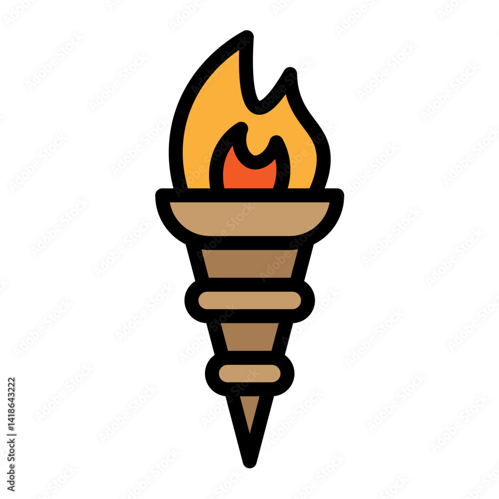 Olympic Torch Vector Filled Icon Design Olympic Torch Vector Filled Icon Design